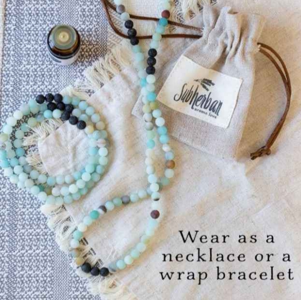 Essential Oil Lava Rock Diffuser Bracelet or necklace - Aromatherapy Gemstone